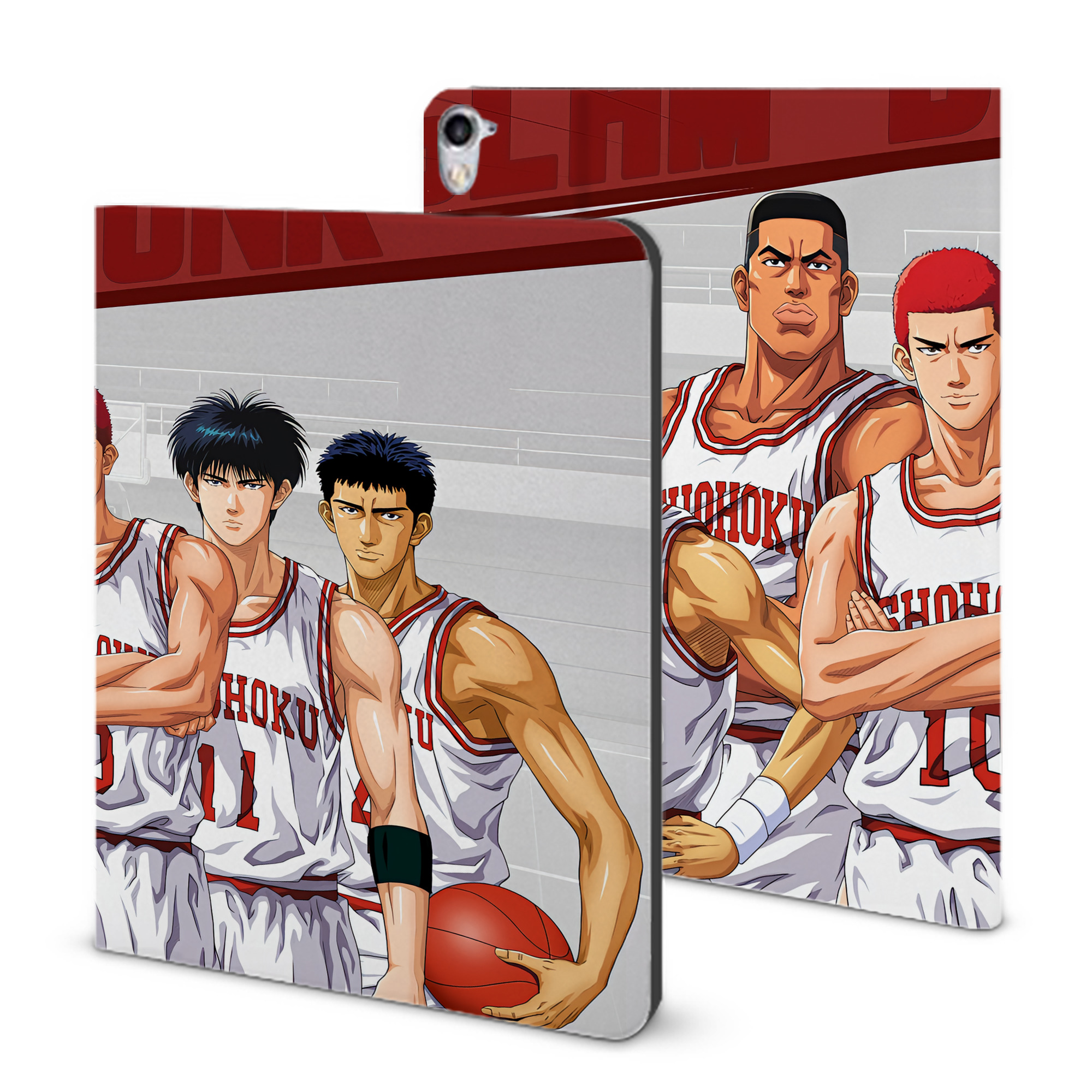 （画像用） SLAM DUNK／スラムダンク IPad ケース ブック型 PUレザー TPU 耐衝撃 軽量 薄型 ペン収納なし 全面保護 IPad 各モデル対応